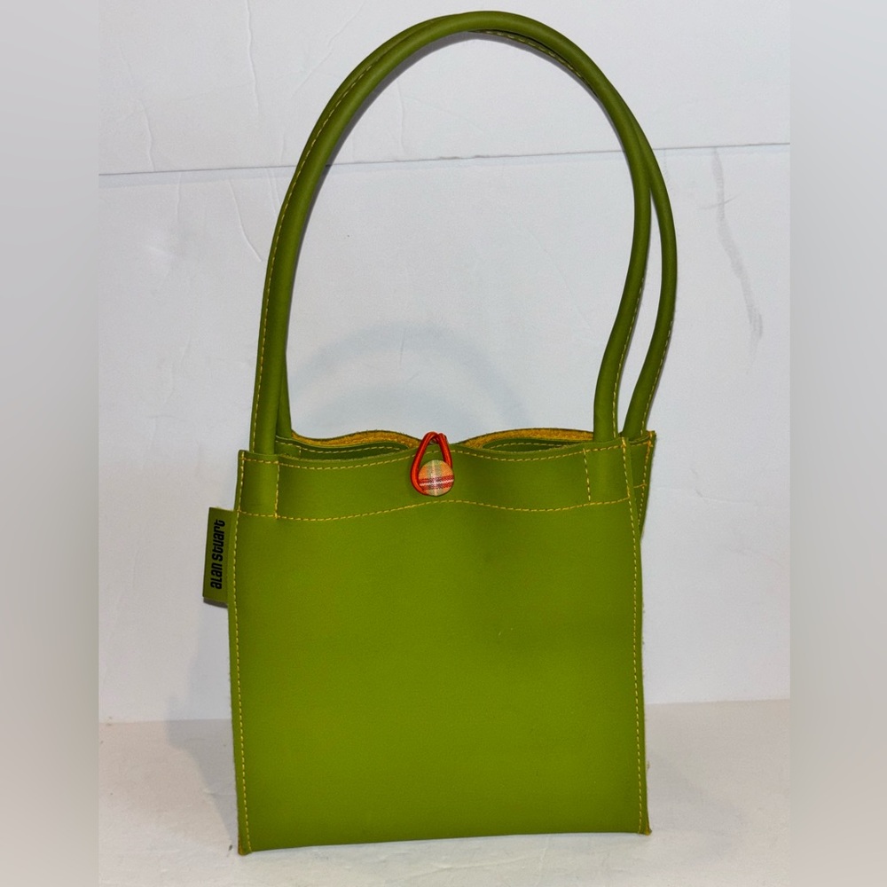 Alan Stuart Vinyl Tote Bag With Button Closure